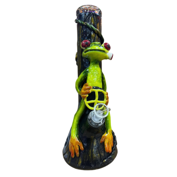 3D Frog Pattern Glass Bong