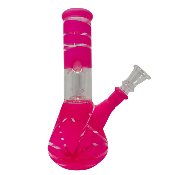 Pink Single Percolator Glass Bong 8 Inch