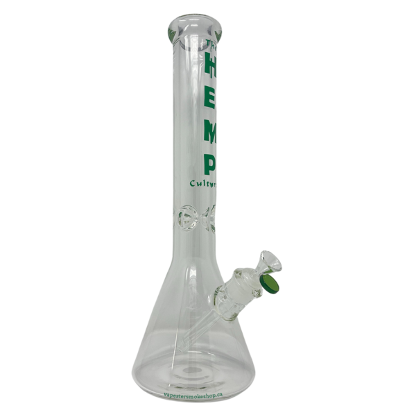 The Hemp Culture Beaker Glass Bong – Green – 16 Inch