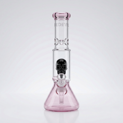 Red Eye Glass 11" Skull Perc Water Pipe Artisan Smoke Shop