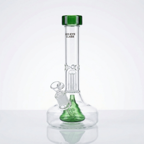 Red Eye Glass 9.5" Bell Base Water Pipe Artisan Smoke Shop