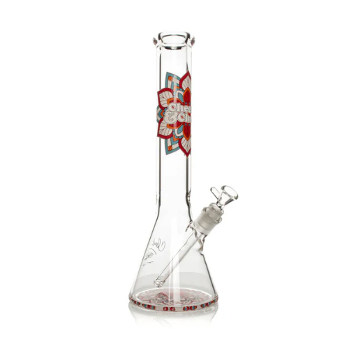Cheech & Chong Glass 15" Mandala Glow-in-the-Dark Beaker Bong Artisan Smoke Shop