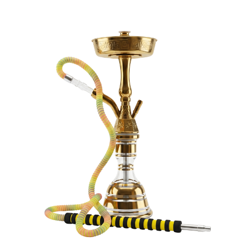 Golden Mazaya Classic Medium Hookah – Brass & Chrome Edition