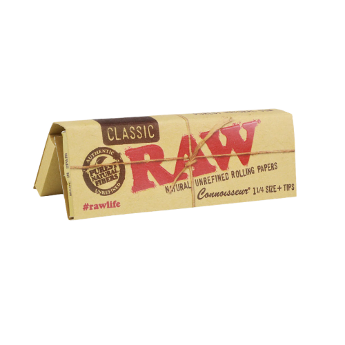 RAW Classic Connoisseur 1 1/4 Rolling Papers With Tips Artisan Smoke Shop